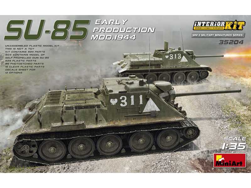 Su-85 sowiecki działo samobieżne model 1944 wczesny - z wnętrzem - zdjęcie 1 Su-85 sowiecki działo samobieżne model 1944 wczesny - z wnętrzem - zdjęcie 1