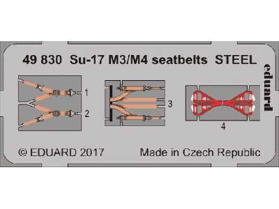 Su-17 M3/ M4 seatbelts STEEL 1/48 - Kitty Hawk - zdjęcie 1