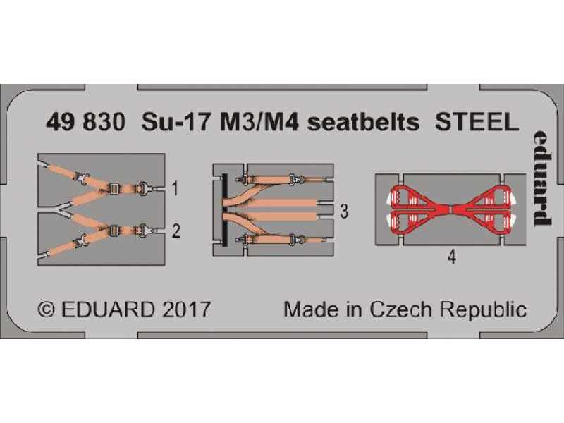 Su-17 M3/ M4 seatbelts STEEL 1/48 - Kitty Hawk - zdjęcie 1 Su-17 M3/ M4 seatbelts STEEL 1/48 - Kitty Hawk - zdjęcie 1
