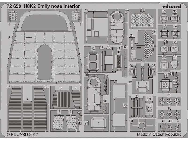 H8K2 Emily nose interior 1/72 - Hasegawa - zdjęcie 1