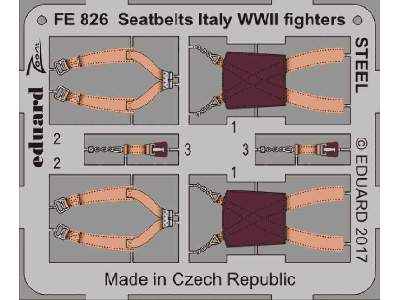 Seatbelts Italy WWII fighters STEEL 1/48 - zdjęcie 1