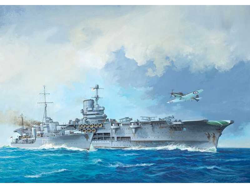 Lotniskowiec HMS Ark Royal i niszczyciel klasy Tribal - zdjęcie 1 Lotniskowiec HMS Ark Royal i niszczyciel klasy Tribal - zdjęcie 1
