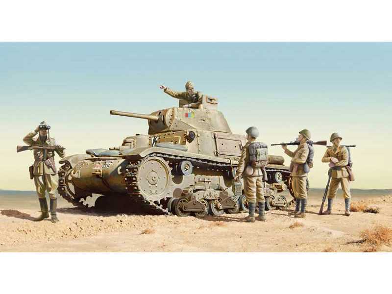 Czołg włoski Carro Armato M14/41 seria I z figurkami piechoty - zdjęcie 1 Czołg włoski Carro Armato M14/41 seria I z figurkami piechoty - zdjęcie 1
