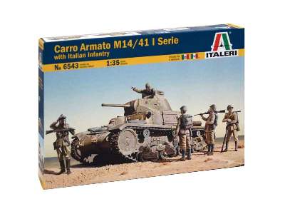Czołg włoski Carro Armato M14/41 seria I z figurkami piechoty - zdjęcie 2