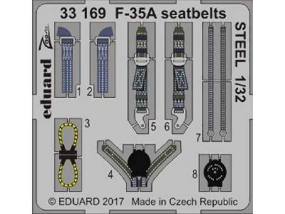 F-35A seatbelts STEEL 1/32 - Italeri - zdjęcie 1