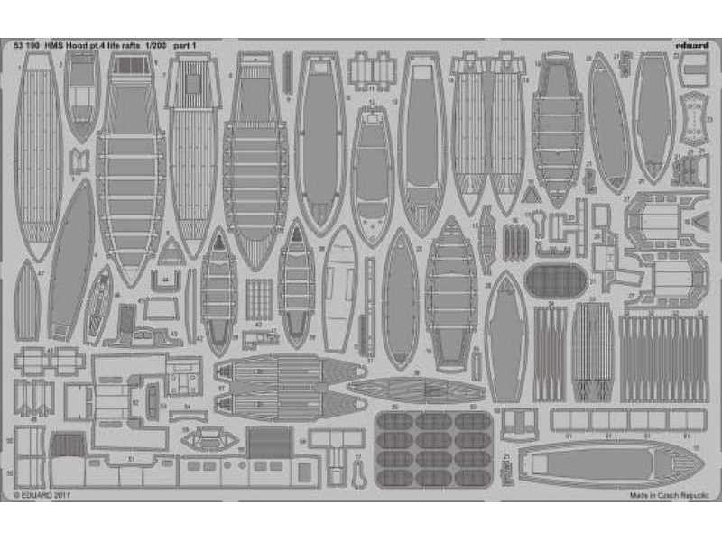 HMS Hood pt. 4 life rafts 1/200 - Trumpeter - zdjęcie 1 HMS Hood pt. 4 life rafts 1/200 - Trumpeter - zdjęcie 1