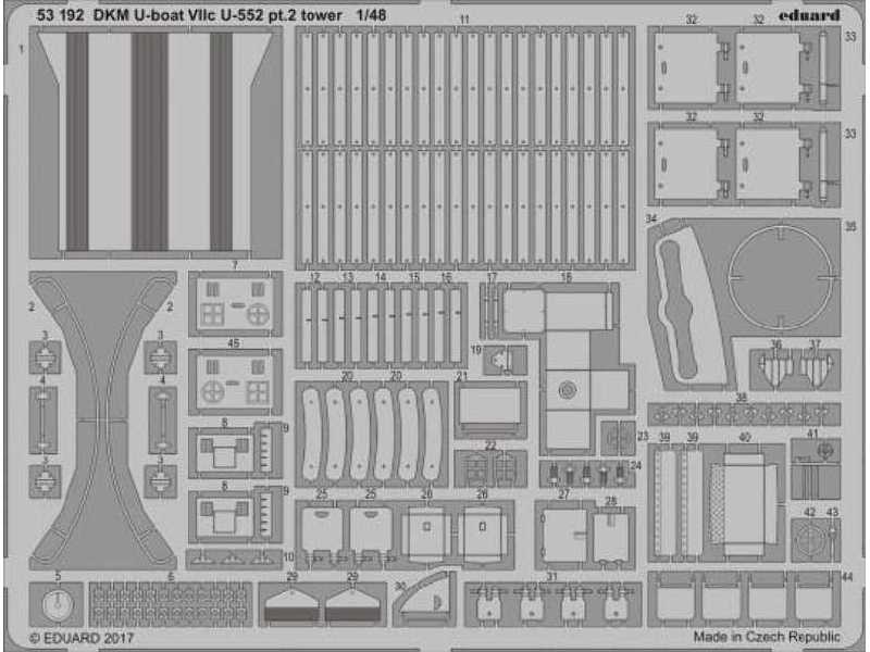 DKM U-boat VIIc U-552 pt.2 tower 1/48 - Trumpeter - zdjęcie 1