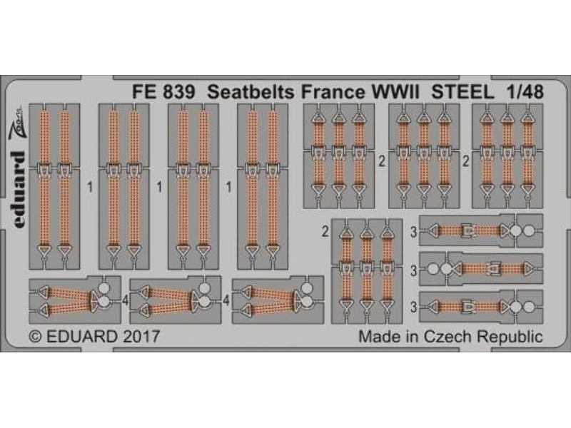 Seatbelts France WWII STEEL 1/48 - zdjęcie 1 Seatbelts France WWII STEEL 1/48 - zdjęcie 1