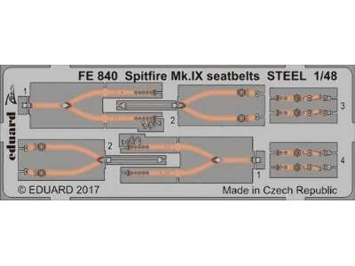 Spitfire Mk. IX seatbelts STEEL 1/48 - Eduard - zdjęcie 1