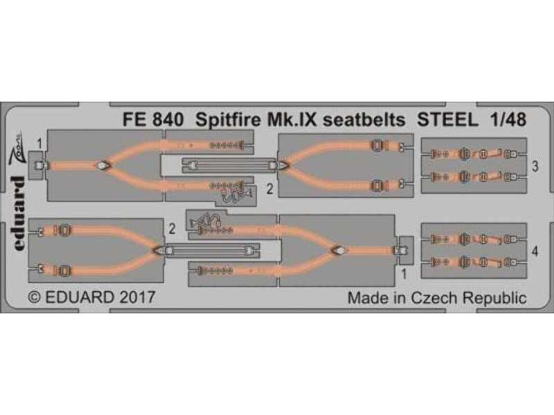 Spitfire Mk. IX seatbelts STEEL 1/48 - Eduard - zdjęcie 1 Spitfire Mk. IX seatbelts STEEL 1/48 - Eduard - zdjęcie 1