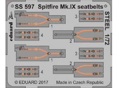 Spitfire Mk. IX seatbelts STEEL 1/72 - Eduard - zdjęcie 1