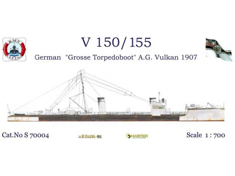 V150/V155 German "Grosse Torpedoboat" A.G. Vulkan 1907 - zdjęcie 1 V150/V155 German "Grosse Torpedoboat" A.G. Vulkan 1907 - zdjęcie 1