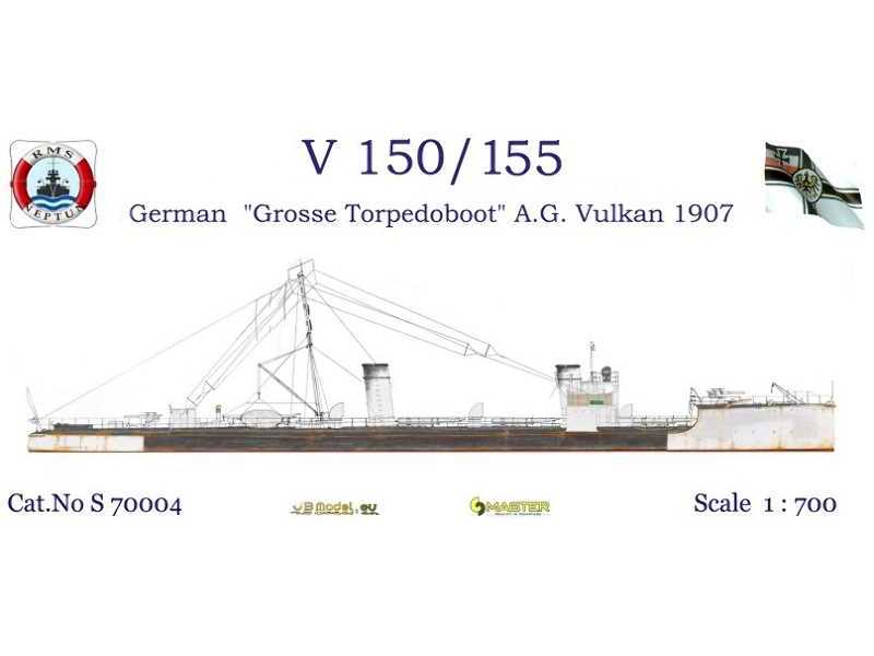 V150/V155 German &quot;Grosse Torpedoboat&quot; A.G. Vulkan 1907 - zdjęcie 1