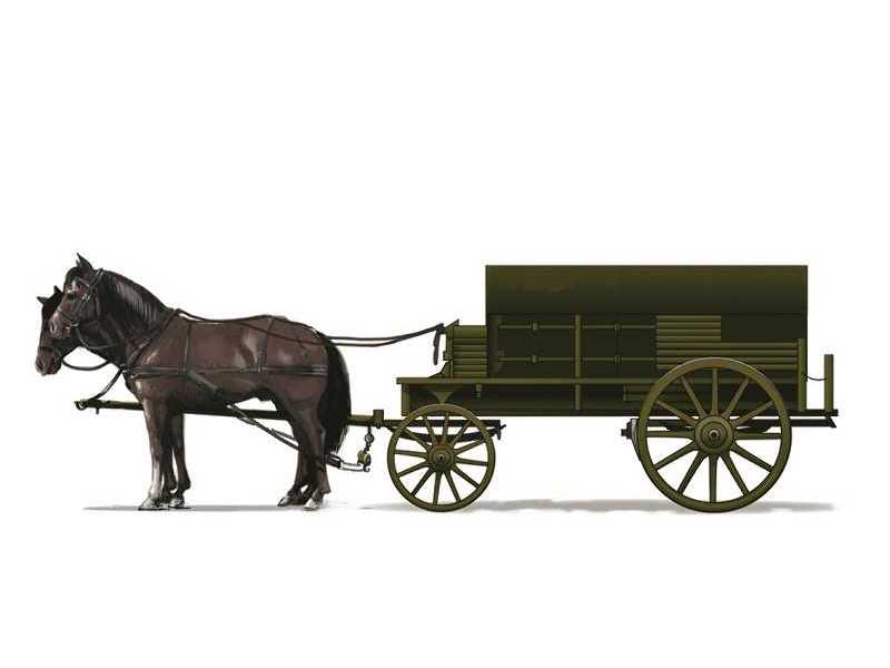 Horses-Drawn Ammunition Supply Wagon ( German Type) - zdjęcie 1 Horses-Drawn Ammunition Supply Wagon ( German Type) - zdjęcie 1