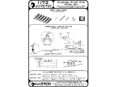 Curtiss P-40 E - N - zestaw detali - osłony km-ów, celownik i Ru - zdjęcie 1
