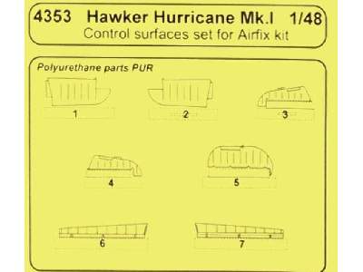 Hawker Hurricane Mk.I Control Surfaces Set - zdjęcie 4