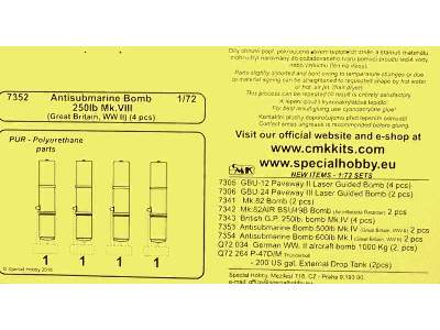 Antisubmarine Bomb  250lb Mark VIII-4 pcs - zdjęcie 4