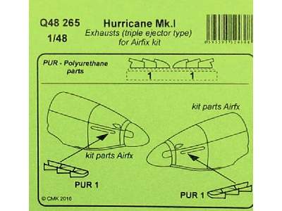 Hurricane Mk.I - Exhausts  (triple ejector type) for Airfix kit - zdjęcie 4