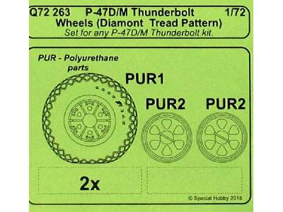 P-47D/M Thunderbolt - Wheels (Diamond Tread Pattern) set for any - zdjęcie 5
