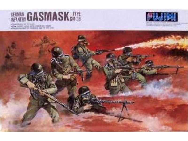 Niemiecka piechota w maskach gazowych typu GM-38 - zdjęcie 1 Niemiecka piechota w maskach gazowych typu GM-38 - zdjęcie 1