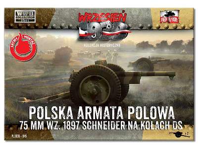 Polska armata polowa 75mm Schneider wz. 1897 na kołach DS - zdjęcie 1