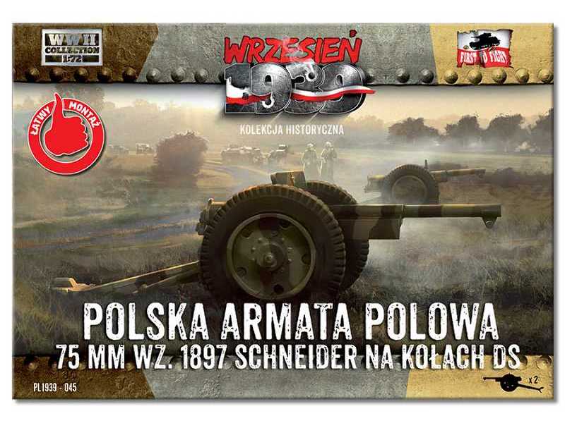 Polska armata polowa 75mm Schneider wz. 1897 na kołach DS - zdjęcie 1 Polska armata polowa 75mm Schneider wz. 1897 na kołach DS - zdjęcie 1