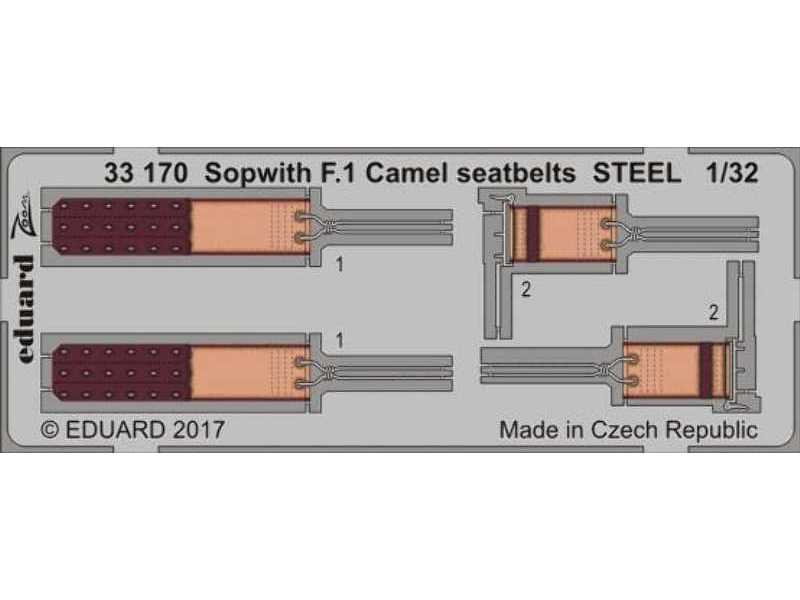 Sopwith F.1 Camel seatbelts STEEL 1/32 - Wingnut Wings - zdjęcie 1