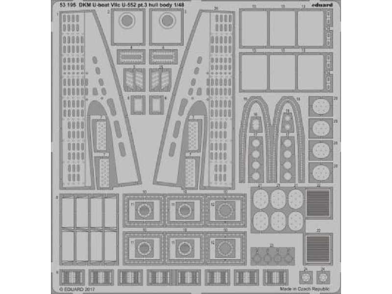 DKM U-boat VIIc U-552 pt.3 hull body 1/48 - Trumpeter - zdjęcie 1 DKM U-boat VIIc U-552 pt.3 hull body 1/48 - Trumpeter - zdjęcie 1