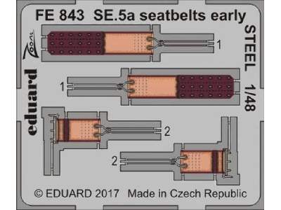 SE.5a seatbelts early STEEL 1/48 - Eduard - zdjęcie 1