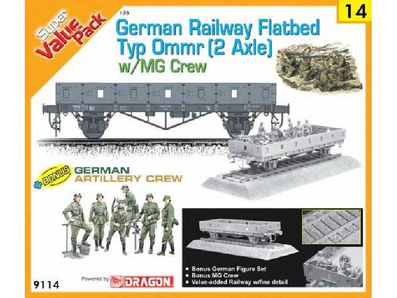 Wagon platforma Typ Ommr + figurki MG42 Gun Team, Artillery Crew - zdjęcie 1 Wagon platforma Typ Ommr + figurki MG42 Gun Team, Artillery Crew - zdjęcie 1