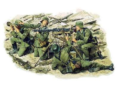 Wagon platforma Typ Ommr + figurki MG42 Gun Team, Artillery Crew - zdjęcie 3