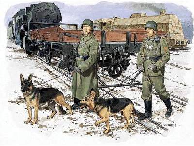 Wagon Typ Ommr + figurki Gun Crew, German Feldgendarmerie w/Dogs - zdjęcie 4