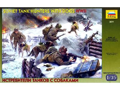 Figurki - Sowieccy łowcy czołgów z psami - zdjęcie 1