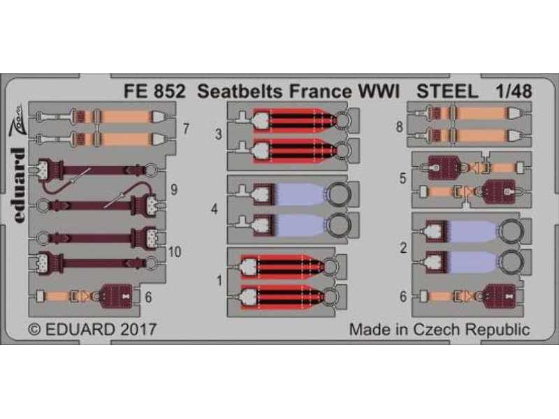 Seatbelts France WWI STEEL 1/48 - zdjęcie 1 Seatbelts France WWI STEEL 1/48 - zdjęcie 1