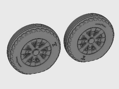 F4U Corsair/F6F Hellcat  Ribbed/Diamond Thread Wheels set - zdjęcie 3