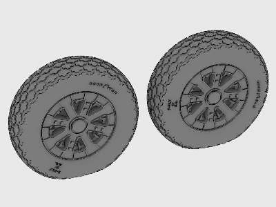 F4U Corsair/F6F Hellcat Cross Thread Wheels set - zdjęcie 3