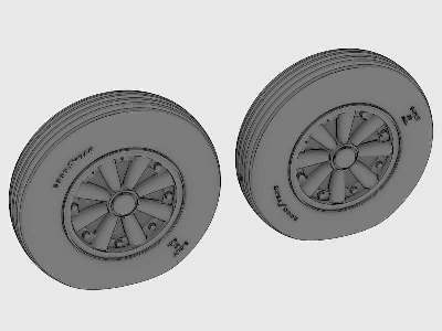 F4U Corsair/F6F Hellcat Late Ribbed Thread (late '50s) Wheels se - zdjęcie 3