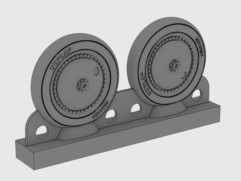 PZL P.7a Resin Wheels Dunlop - zdjęcie 1