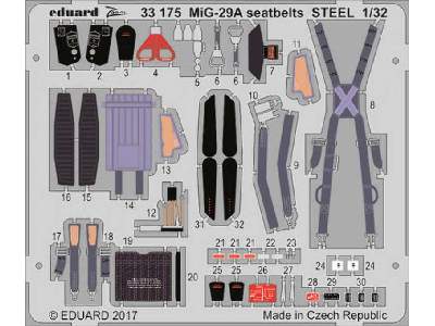 MiG-29A seatbelts STEEL 1/32 - Trumpeter - zdjęcie 1