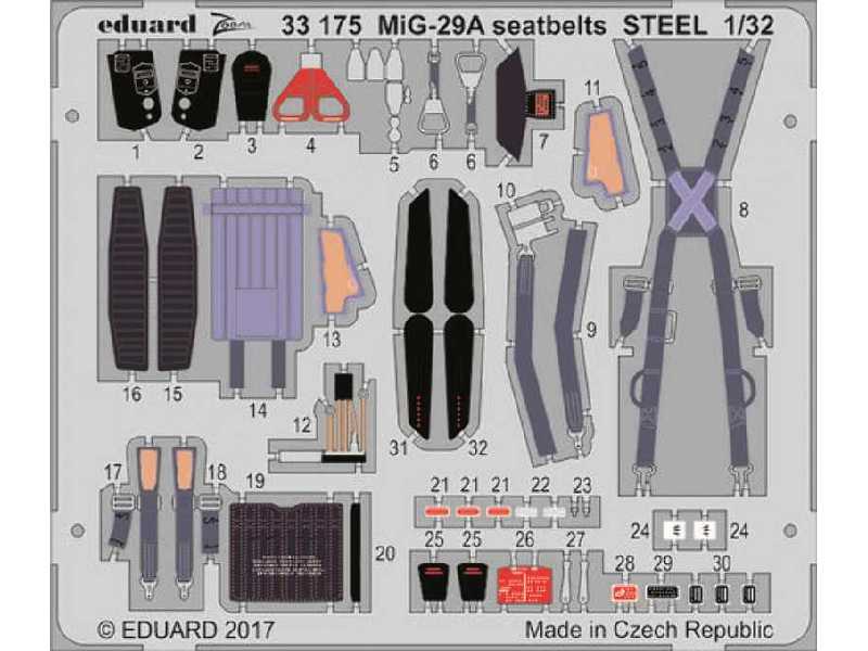 MiG-29A seatbelts STEEL 1/32 - Trumpeter - zdjęcie 1 MiG-29A seatbelts STEEL 1/32 - Trumpeter - zdjęcie 1