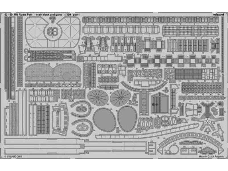 RN Roma pt.1 main deck and guns 1/350 - Trumpeter - zdjęcie 1 RN Roma pt.1 main deck and guns 1/350 - Trumpeter - zdjęcie 1