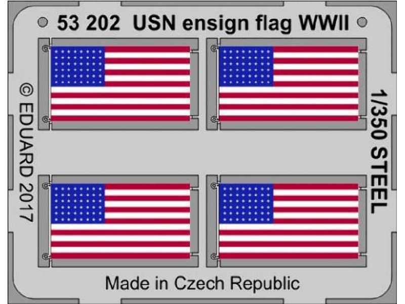 USN ensign flag WW2 STEEL 1/350 - zdjęcie 1 USN ensign flag WW2 STEEL 1/350 - zdjęcie 1