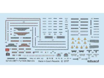 Fw 190 A stencils 1/48 - Eduard - zdjęcie 1