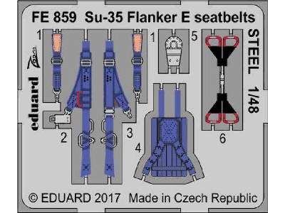 Su-35 Flanker E seatbelts STEEL 1/48 - Kitty Hawk - zdjęcie 1