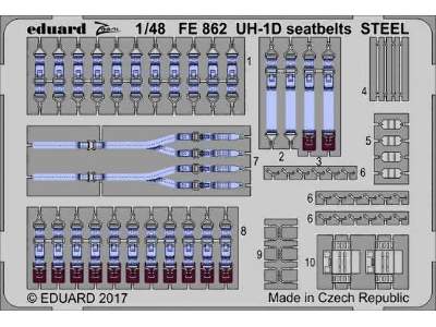 UH-1D seatbelts STEEL 1/48 - Kitty Hawk - zdjęcie 1