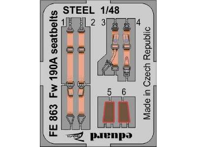 Fw 190A seatbelts STEEL 1/48 - Eduard - zdjęcie 1