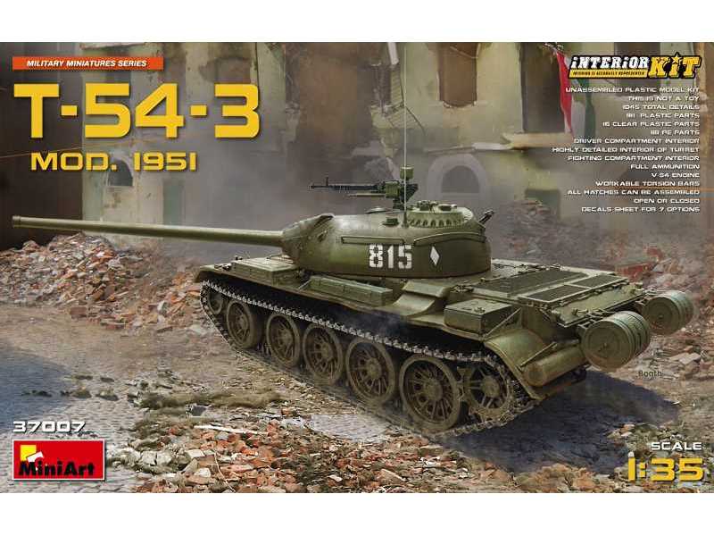 T-54-3 radziecki średni czołg - z wnętrzem - model 1951 - zdjęcie 1 T-54-3 radziecki średni czołg - z wnętrzem - model 1951 - zdjęcie 1