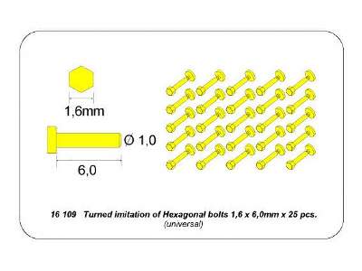 Toczone moisiężne imitacje śrub 1,6 x 6,0 mm x 25 szt. - zdjęcie 4