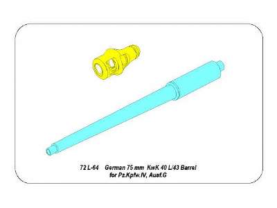 German 75 mm KwK 40 L/43 barrel for Pz.Kpfw.IV Ausf.G - zdjęcie 7