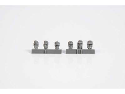 Heads Of German WW2 Infantry Troops With Winter Headwear (6 Pcs) - zdjęcie 1